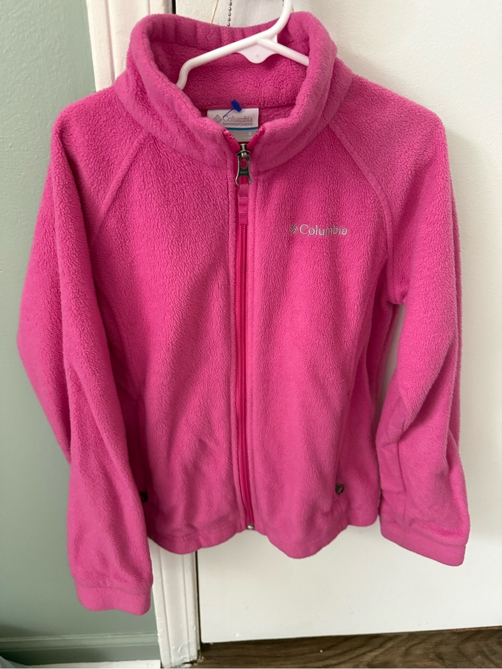 Columbia Bright Pink Full-Zip Girls' Fleece Jacket